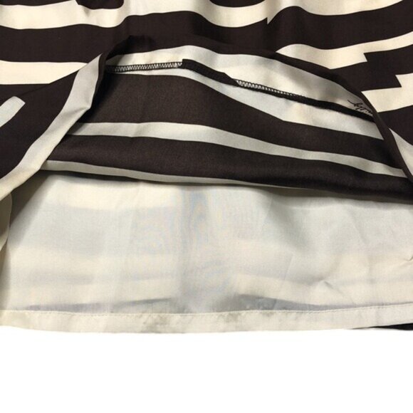 Milly Zebra Silk Cocktail Dress Brown Cream Halter Chain Strap Sleeveless Size 2 - Picture 15 of 16